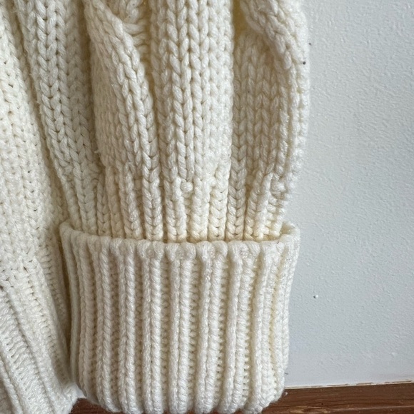 Vintage Sears Cream Long Button Front Cardigan with Pockets High Collar/Large - Picture 6 of 11